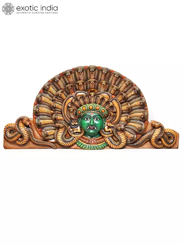 63" Large Goddess Kali Wall Panel | Wood Carving