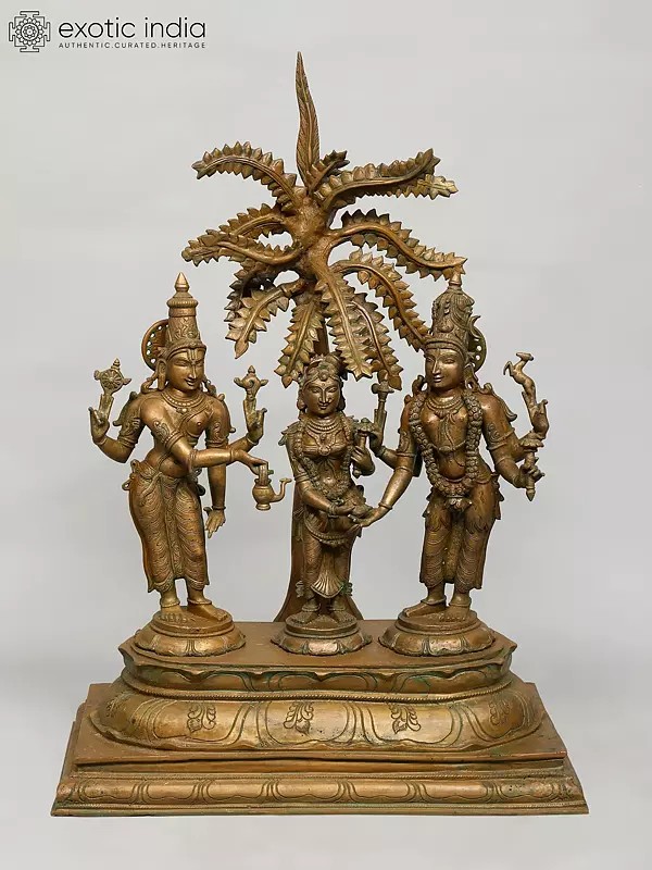 28" Minakshi Kalyanam (Shiva-Parvati Vivah) | Madhuchista Vidhana (Lost-Wax) | Panchaloha Bronze from Swamimalai