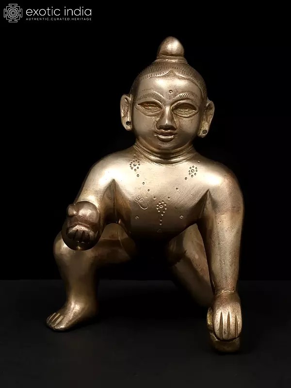 5" Small Ladu Gopal Statue For Home | Brass Statue For Temple