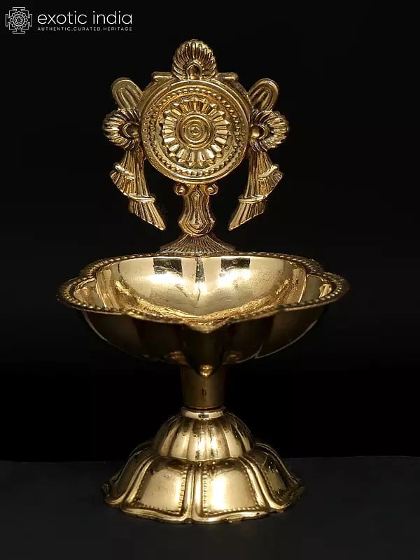 3" Small Brass Chakra Lamp | Ritual Item