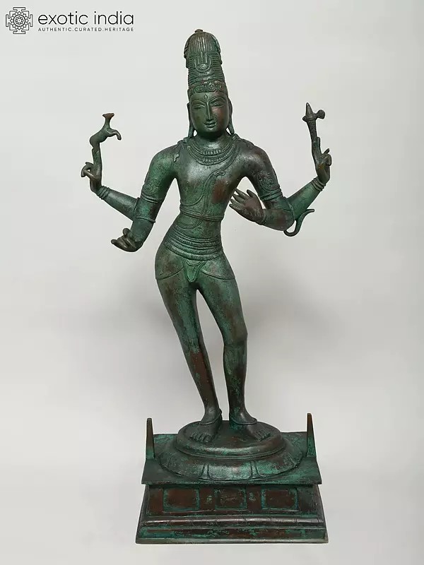 24" Lord Shiva as Pashupatinath | Madhuchista Vidhana (Lost-Wax) | Panchaloha Bronze from Swamimalai