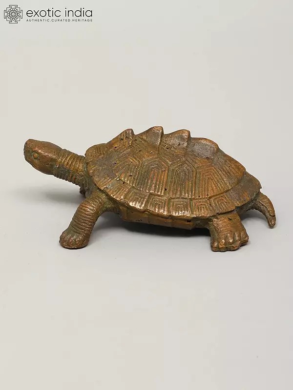 3" Small Vastu Tortoise | Madhuchista Vidhana (Lost-Wax) | Panchaloha Bronze from Swamimalai