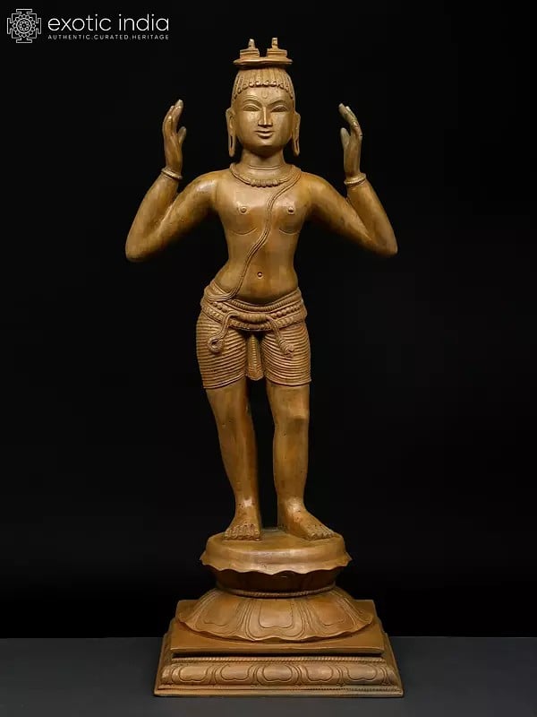 20" Bharat with Lord Rama's Sandals - The Epitome of Brotherly Love | Madhuchista Vidhana (Lost-Wax) | Panchaloha Bronze from Swamimalai