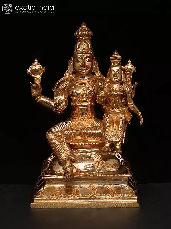 7" Hindu Deities Lakshmi Narayana Bronze Statue