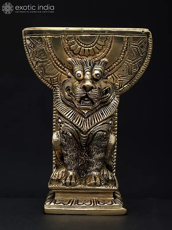 4" Yali Card Holder in Brass | Handmade | Made in India