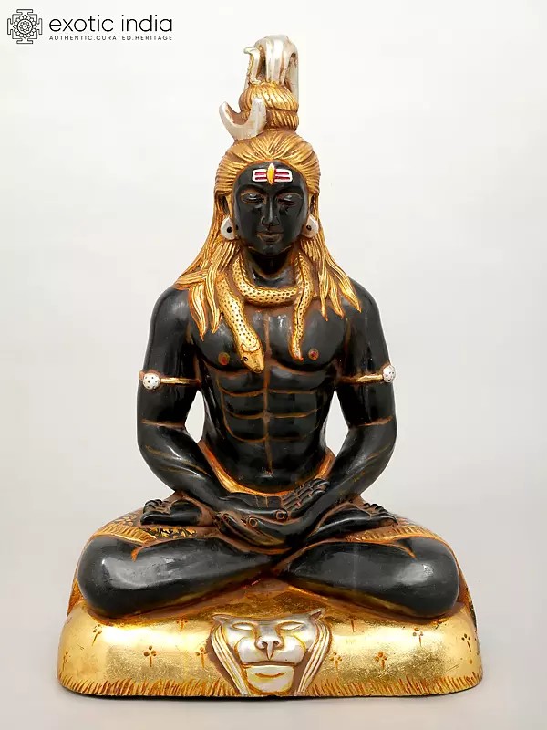 27" Black Marble Shiva Statue | Handmade | Marble Shiva Statue |  Shiva Statue | Adiyogi | Mahadeva | Shankara