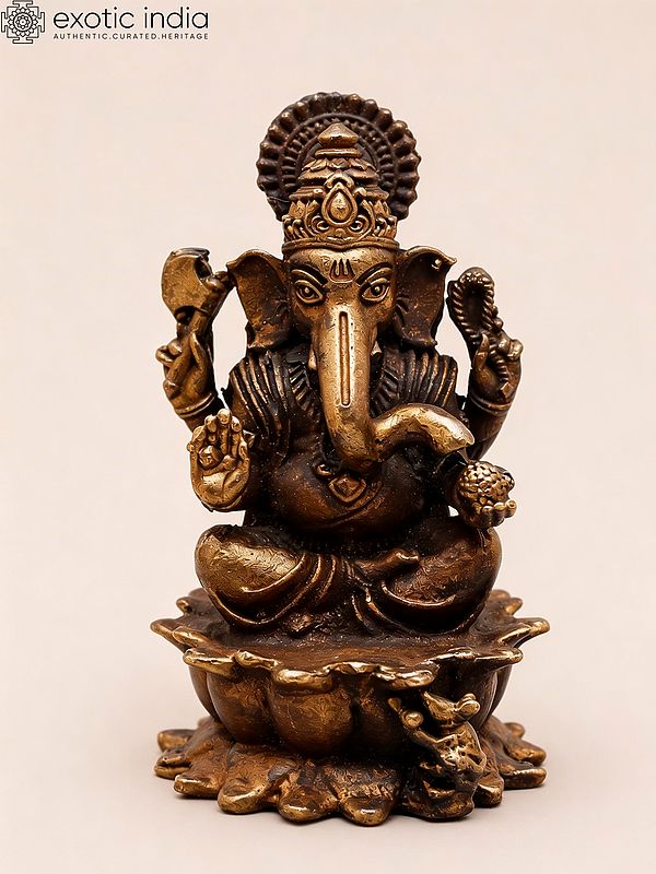 Small Blessing Ganesha - 2" Copper Figurine
