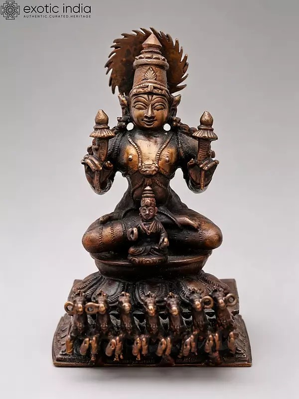 Copper Statue of Lord Surya with Seven Horses