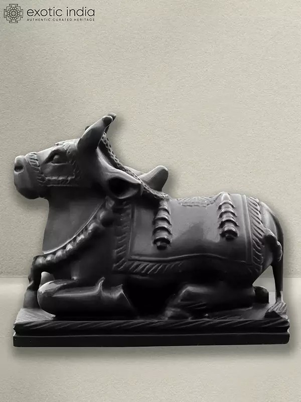 9" Vahana of Lord Shiva | Black Marble Statue