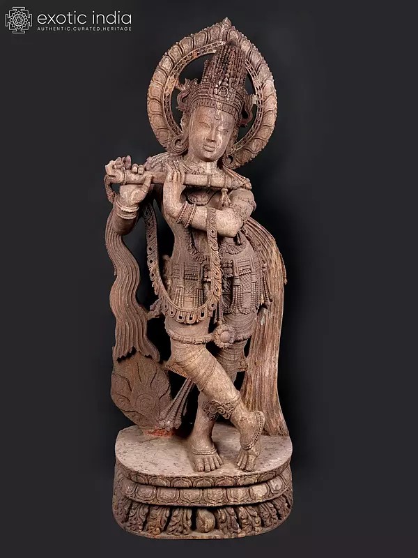 Classic Krishna in Sandstone from Orissa | Shipped by Sea