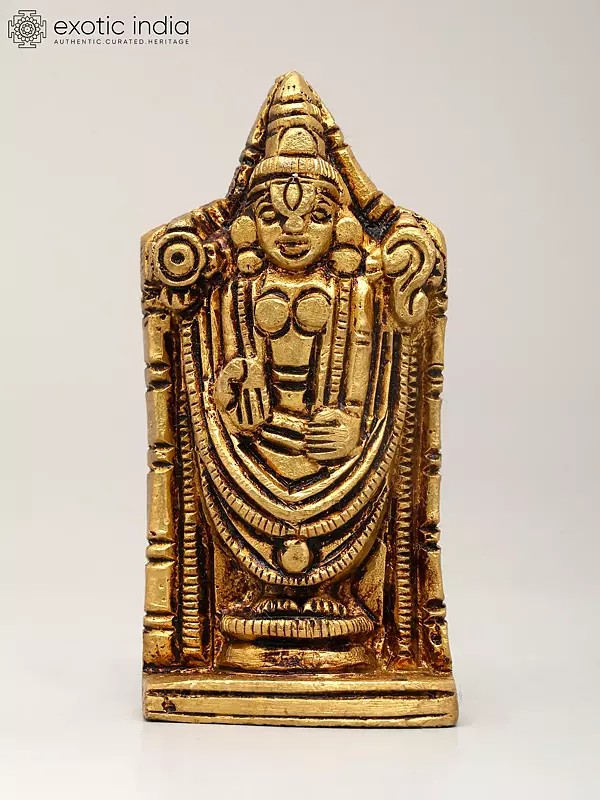 2" Small Brass Tirupati Balaji (Venkateshvara) Idol