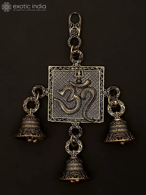6" Superfine Brass Wall Hanging Om Bell