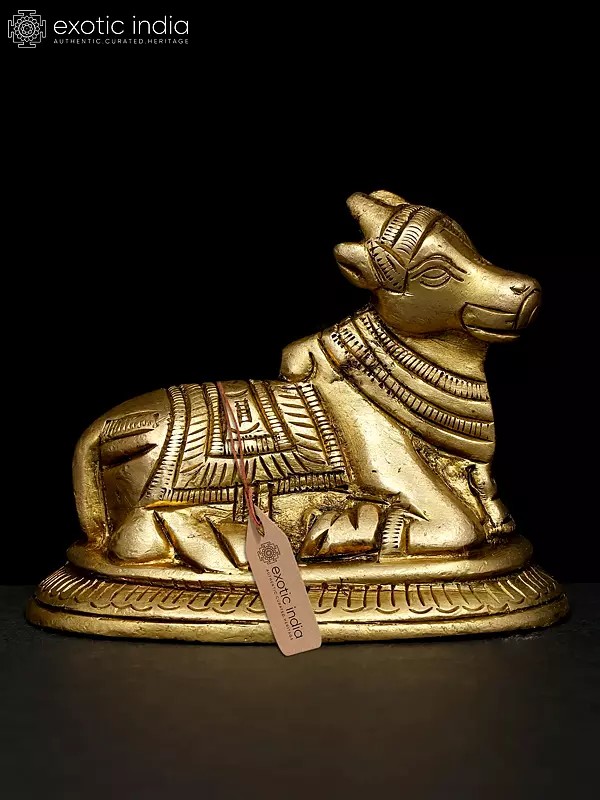 3" Small Nandi Statue in Brass | Made In India