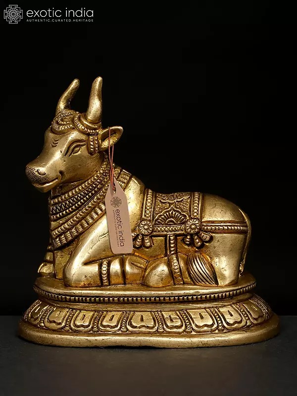 4" Sitting Nandi (Vahana of Lord Shiva) | Brass Statue