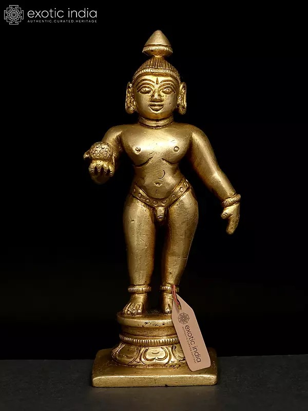 5" Small Standing Baby Krishna | Brass Statue