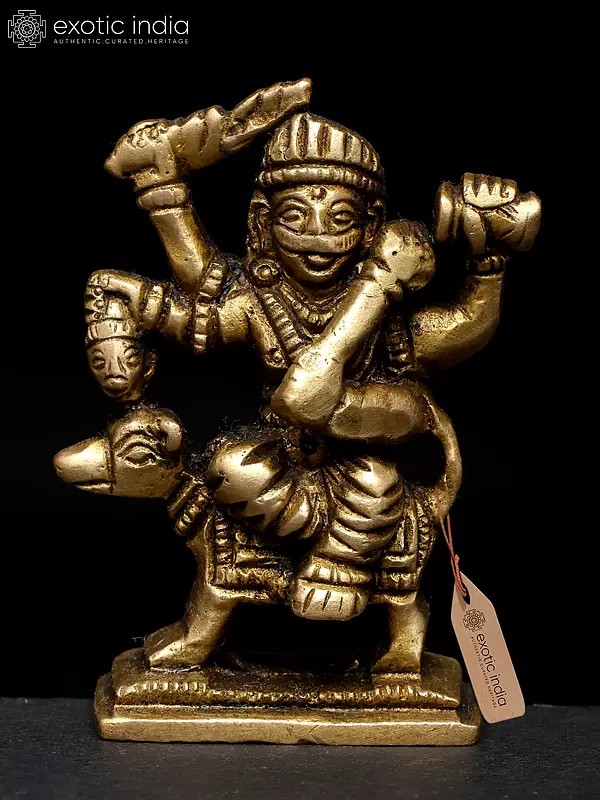 2" Small Kaal Bhairav Statue in Brass | Made In India
