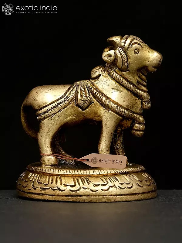 2" Small Nandi (Vahana of Lord Shiva) | Brass Statue
