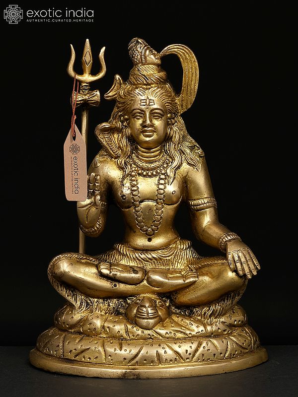 8" Blessing Lord Shiva | Brass Statue
