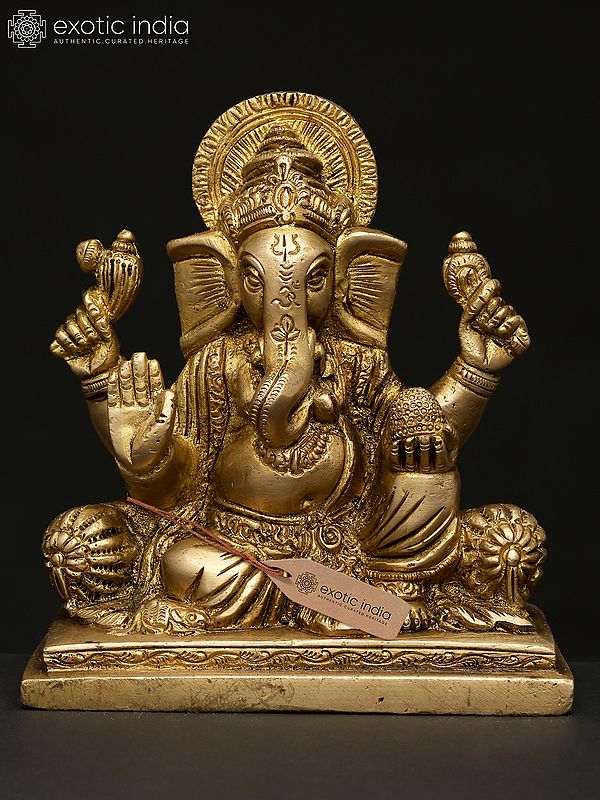 5" Small Blessing Lord Ganesha | Brass Statue