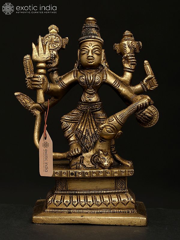 5" Small Goddess Durga | Brass Statue