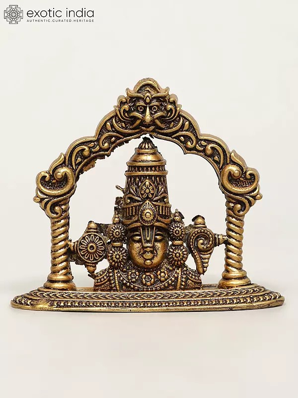 3" Small Superfine Tirupati Balaji (Venkateshvara) Brass Idol