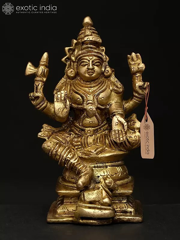 4" Small Sitting Blessing Lord Shiva | Brass Statue