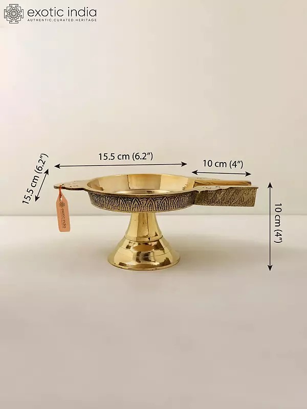 9" Brass Abhishek Patra for Abhishekam