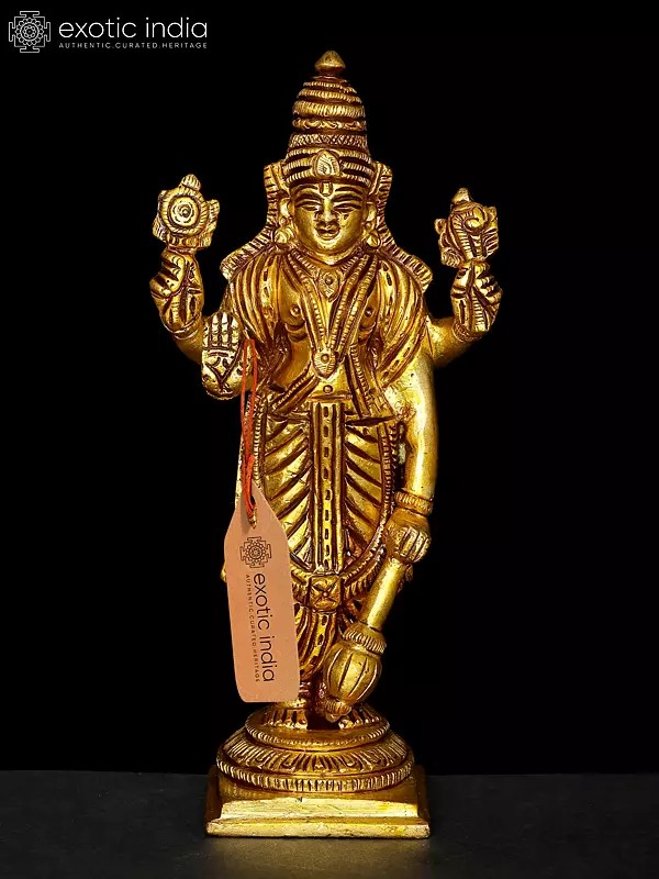 6" Small Lord Vishnu | Brass Statue