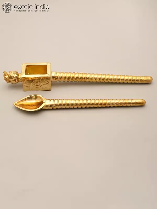 Lion Head Homa Spoon Set for Vedic Sacrifices (Yajna)