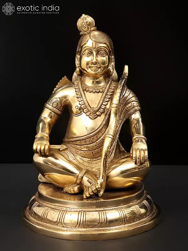 10" Sitting Prabhu Shri Rama Brass Statue