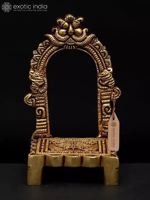 5" Small Brass Kirtimukha Throne