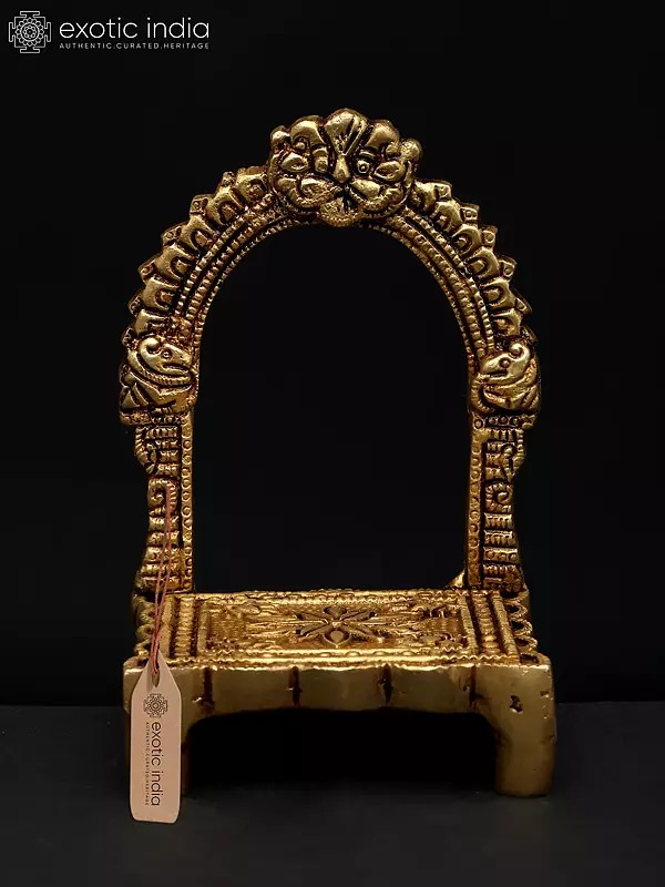 4" Small Brass Kirtimukha Throne for God and Goddess