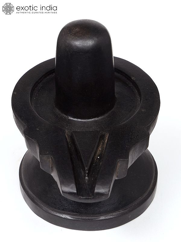 6" Small Black Marble Shivalinga