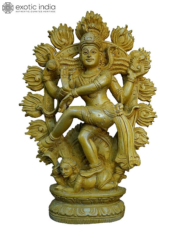 10" Shiva Tandava - The Lord Nataraja | Handmade White Wood Statue