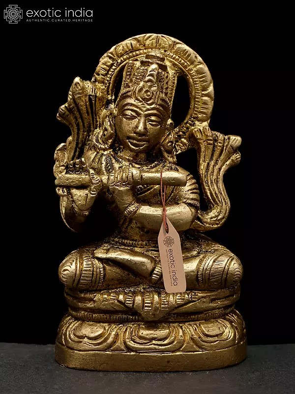 3" Small Fluting Lord Krishna | Brass Idol