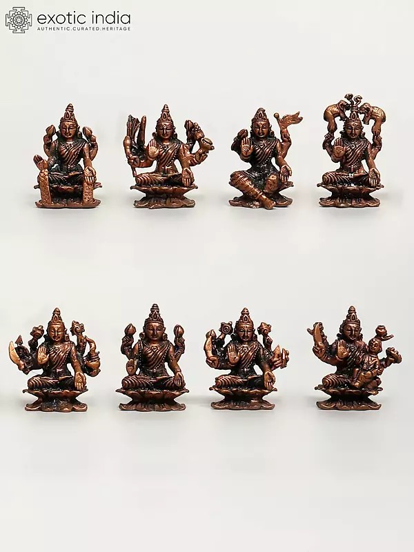 2" Small Ashtalakshmi | Copper Statues