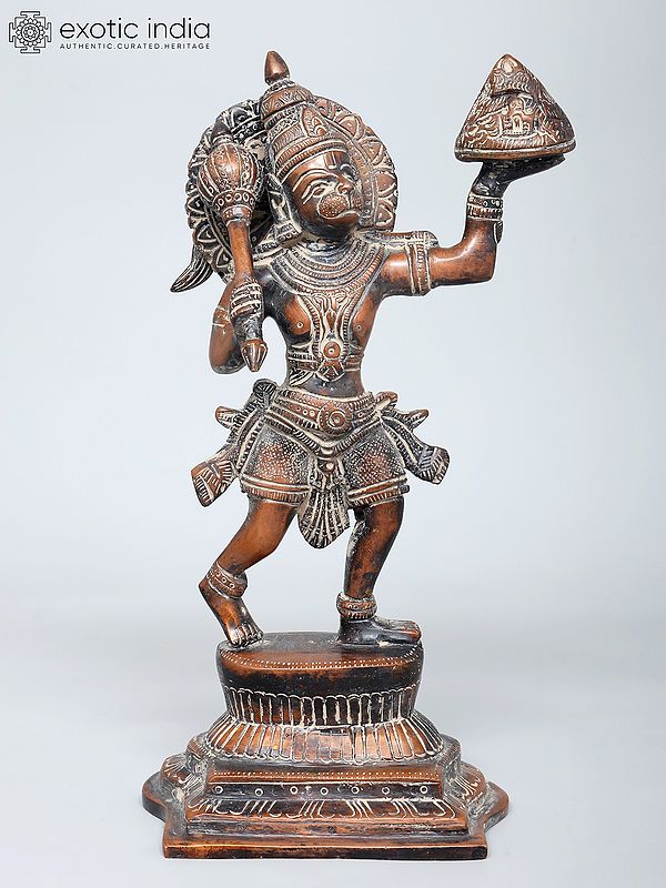 11" Brass Sanjivani Hanuman  | Handmade | Made In India