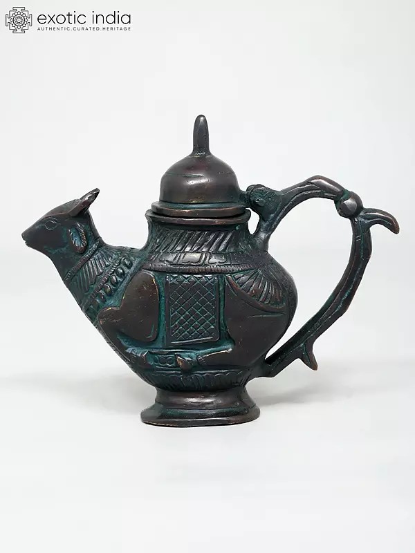 7" Brass Cow Shaped Ganga Jali Kamandal