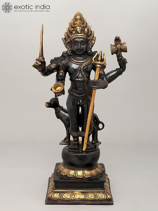 17" Lord Shiva as Bhairava | Brass Statue