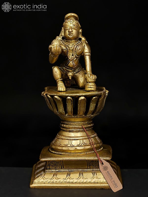 5" Small Brass Laddu Gopal | Made In India