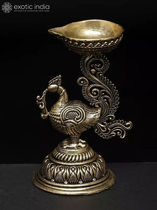 3" Small Brass Superfine Peacock Lamp