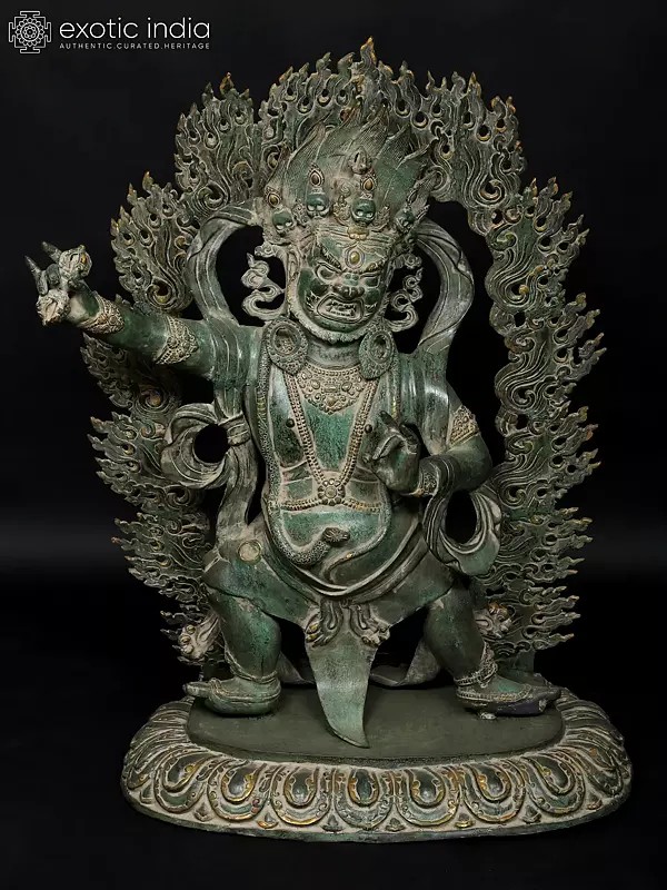 42" Large Brass Vajrapani Statue - Tibetan Buddhist Wrathful Deity
