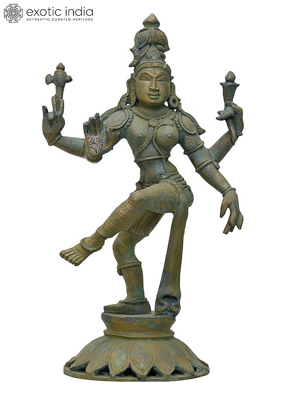 12" Dancing Ardhanarishvara (Shiva-Shakti) | Madhuchista Vidhana (Lost-Wax) | Panchaloha Bronze from Swamimalai
