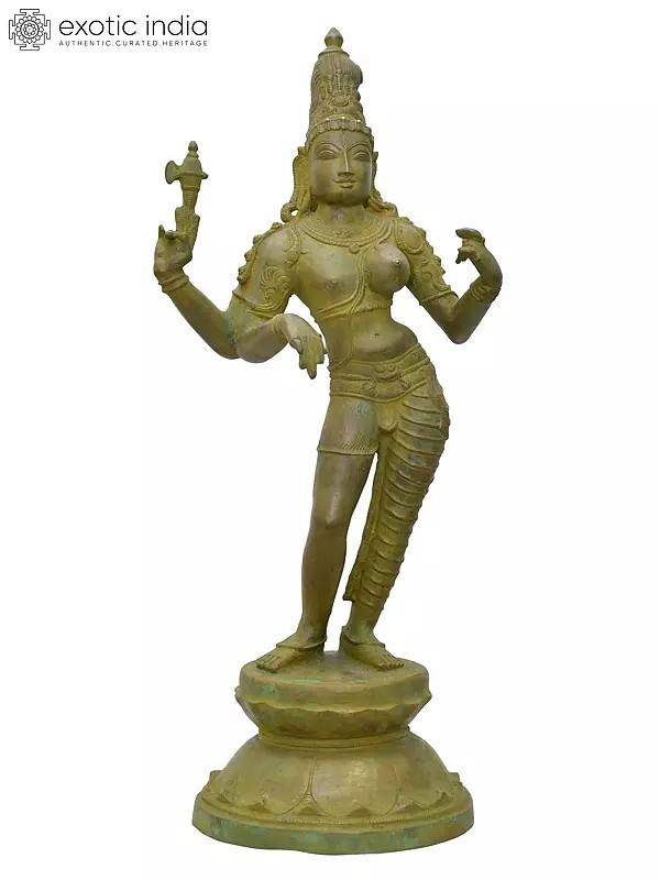 20" Standing Ardhanarishvara | Madhuchista Vidhana (Lost-Wax) | Panchaloha Bronze from Swamimalai