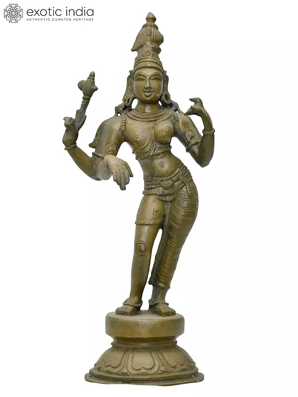 12" Ardhanarishvara (Shiva-Shakti) | Madhuchista Vidhana (Lost-Wax) | Panchaloha Bronze from Swamimalai