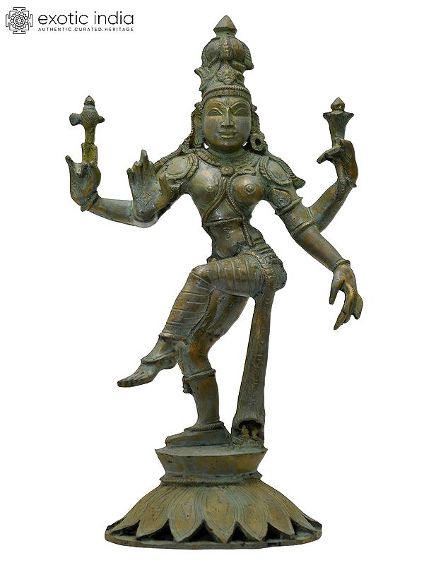 12" Dancing Ardhanarishvara (Shiva-Shakti) | Madhuchista Vidhana (Lost-Wax) | Panchaloha Bronze from Swamimalai