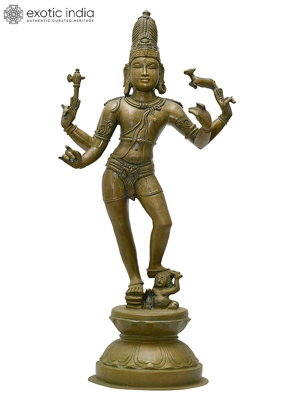 17" Lord Shiva as Pashupatinath | Madhuchista Vidhana (Lost-Wax) | Panchaloha Bronze from Swamimalai