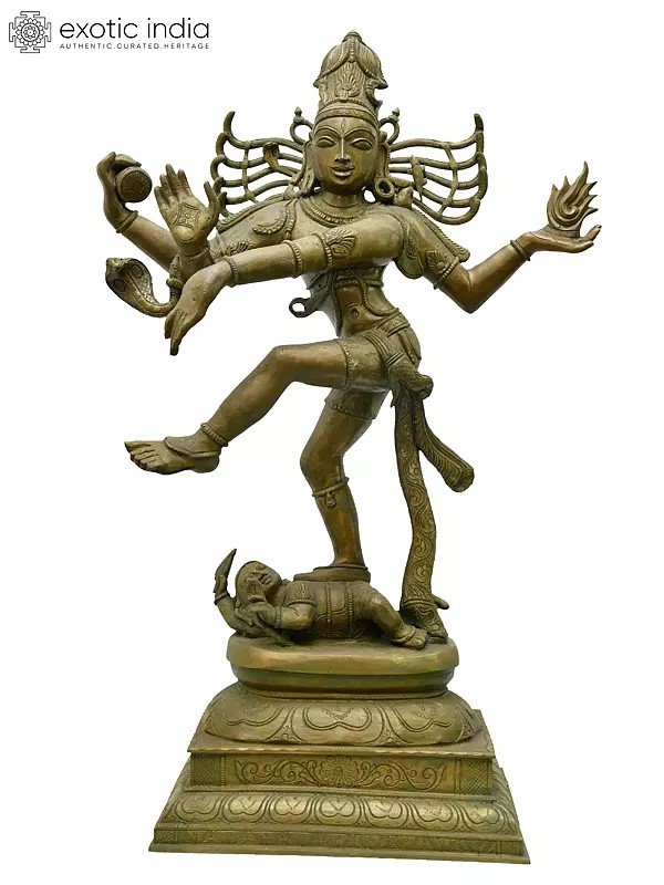 28" Lord Shiva as Nataraja | Madhuchista Vidhana (Lost-Wax) | Panchaloha Bronze from Swamimalai