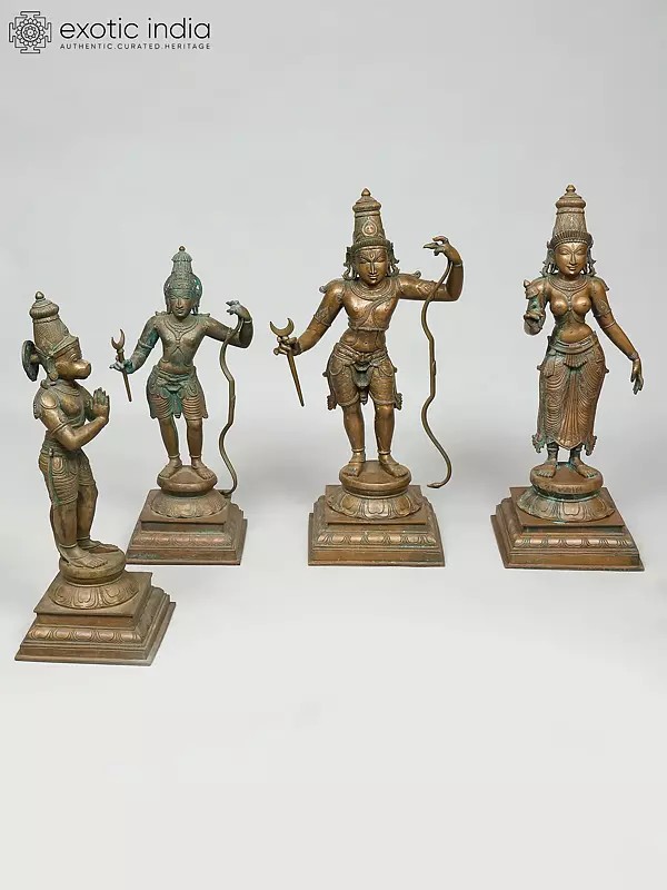 25" Shri Rama Darbar | Madhuchista Vidhana (Lost-Wax) | Panchaloha Bronze from Swamimalai