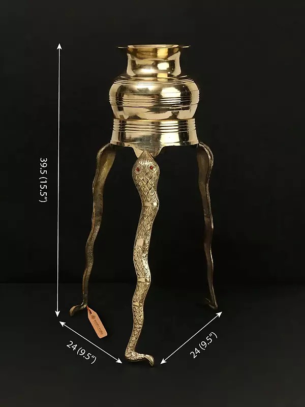 15" Abhisheka Assembly for Shivalinga in Brass